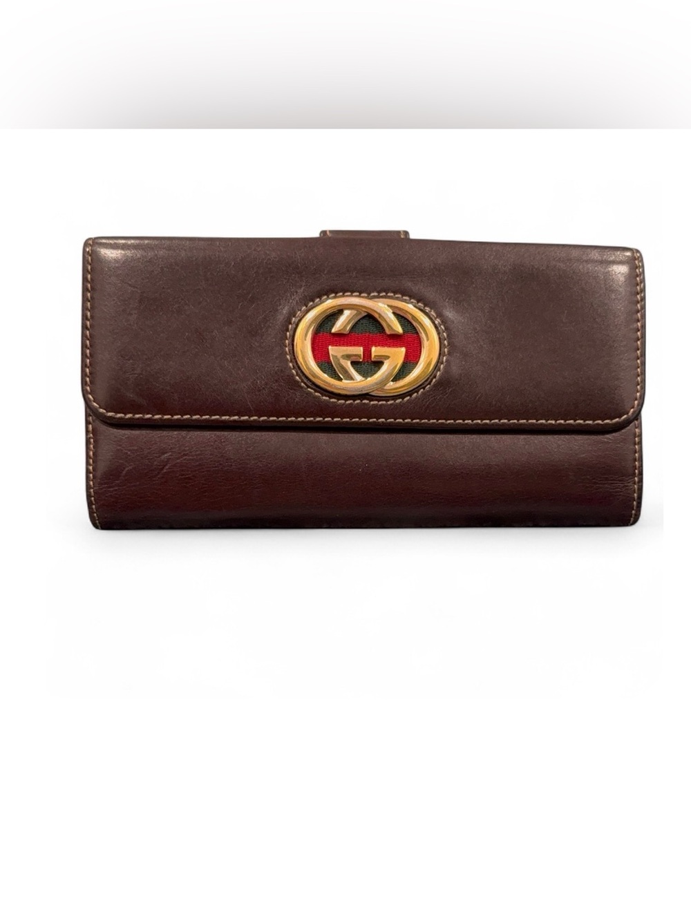 Vintage Gucci Dark Brown Leather Wallet